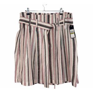 RACHEL ROY NWT Skirt Pink Belted Striped Above knee skirt size 14